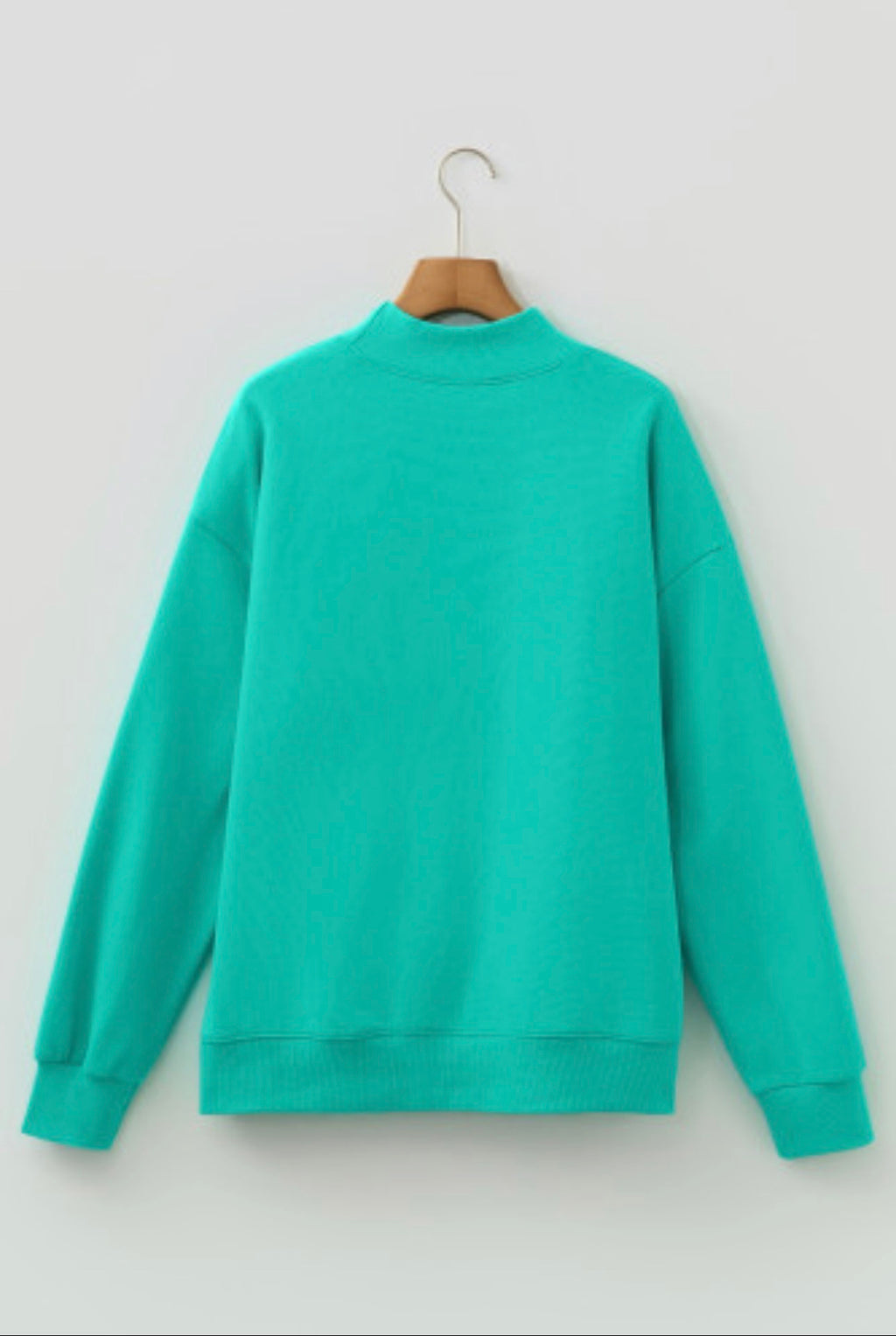 BLESSED Embroidered Mock Neck Sweatshirt