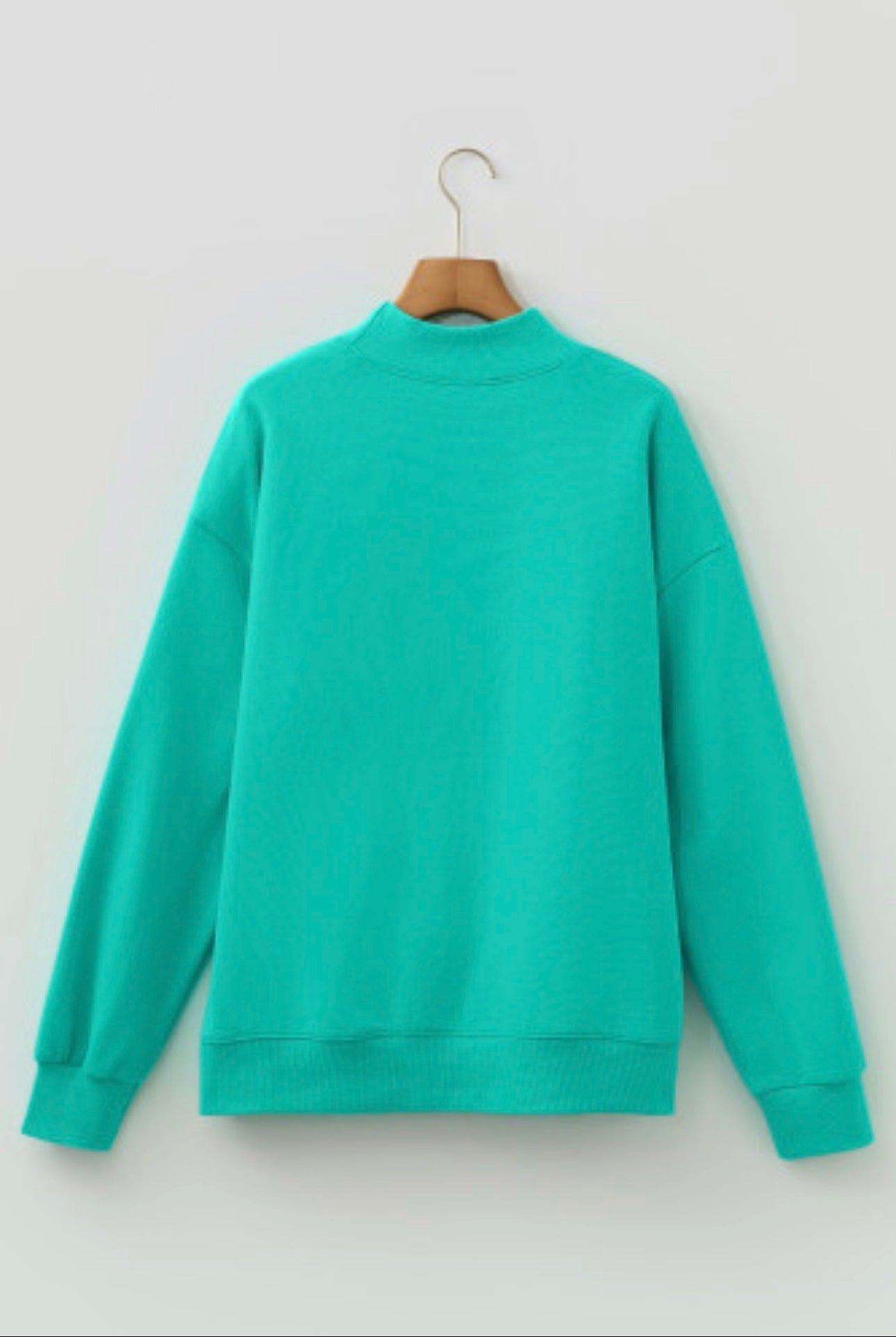 BLESSED Embroidered Mock Neck Sweatshirt